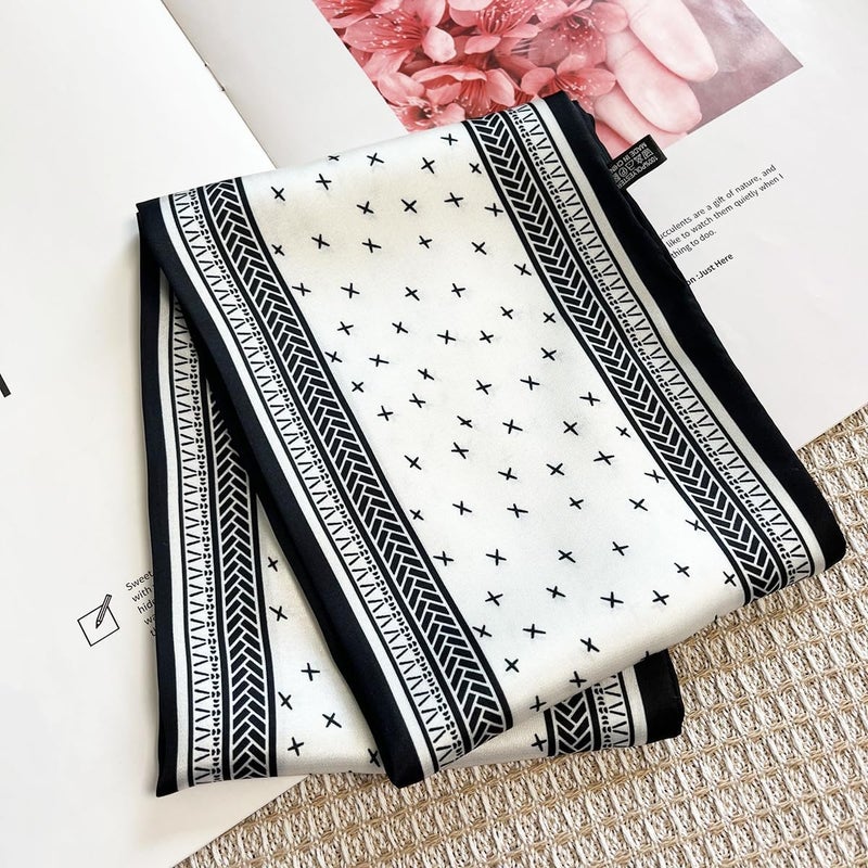 FONYVE Silk Head Scarf for Hair Fashion Headwrap for Women Lightweight Neck Tie - Image 1